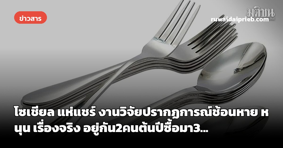 โซเชียล แห่แชร์ งานวิจัยปรากฏการณ์ช้อนหาย หนุน เรื่องจริง อยู่กัน2คนต้นปีซื้อมา3...